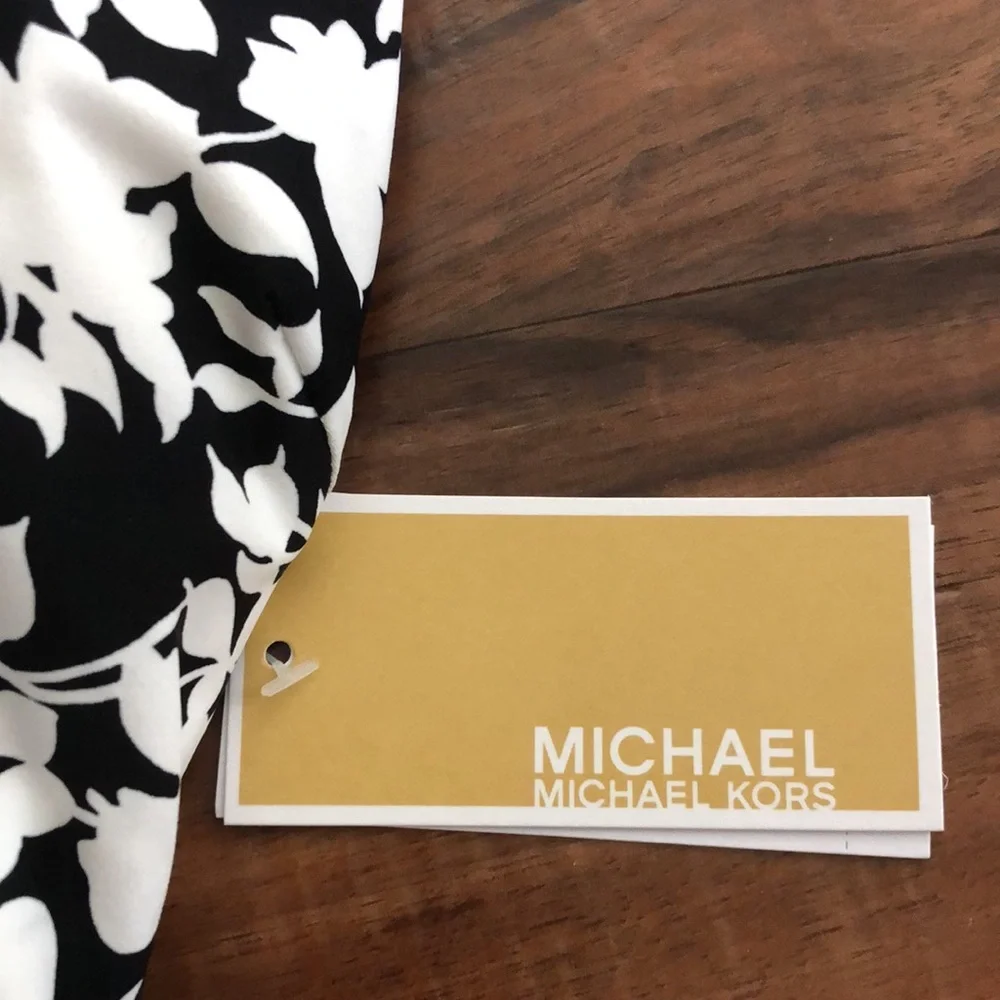 New MICHAEL Michael Kors Lace Back One Piece Swimsuit - Monotone Floral